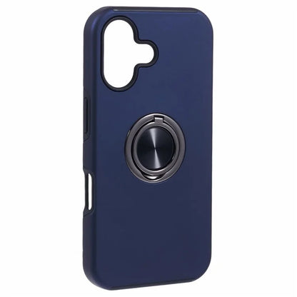 For iPhone 16 Plus Case PC+TPU Phone Cover with Rotatable Ring Holder