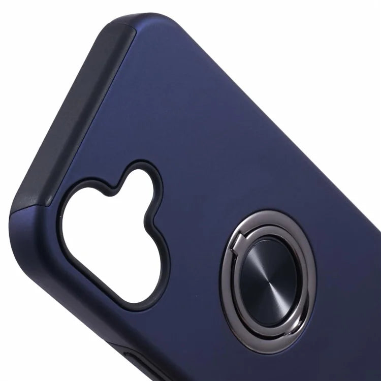 For iPhone 16 Plus Case PC+TPU Phone Cover with Rotatable Ring Holder