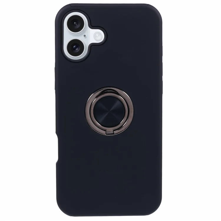 For iPhone 16 Plus Case PC+TPU Phone Cover with Rotatable Ring Holder