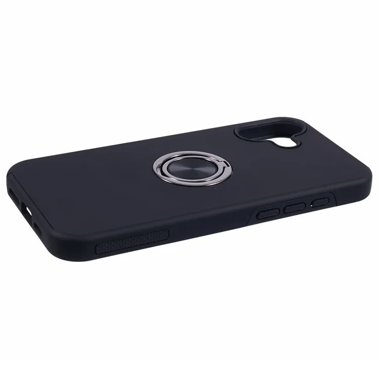 For iPhone 16 Plus Case PC+TPU Phone Cover with Rotatable Ring Holder