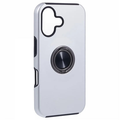 For iPhone 16 Plus Case PC+TPU Phone Cover with Rotatable Ring Holder