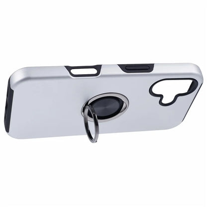 For iPhone 16 Plus Case PC+TPU Phone Cover with Rotatable Ring Holder