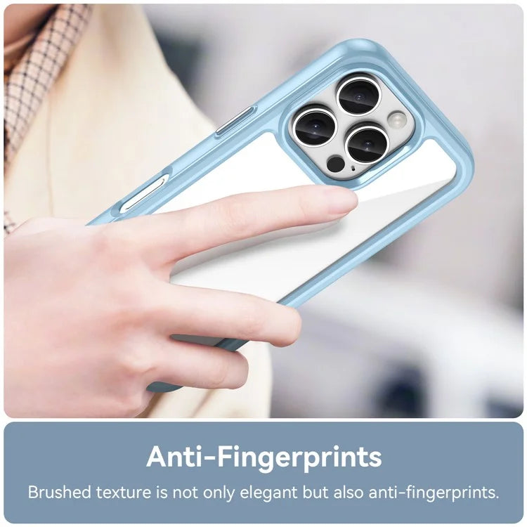 For iPhone 16 Pro Case TPU Frame Clear Acrylic Back Phone Cover