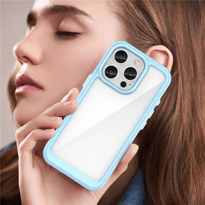 For iPhone 16 Pro Case TPU Frame Clear Acrylic Back Phone Cover