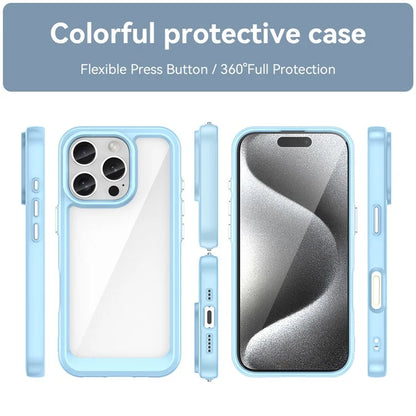 For iPhone 16 Pro Case TPU Frame Clear Acrylic Back Phone Cover