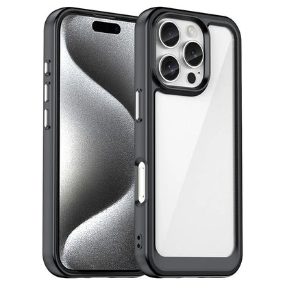 For iPhone 16 Pro Case TPU Frame Clear Acrylic Back Phone Cover