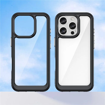 For iPhone 16 Pro Case TPU Frame Clear Acrylic Back Phone Cover