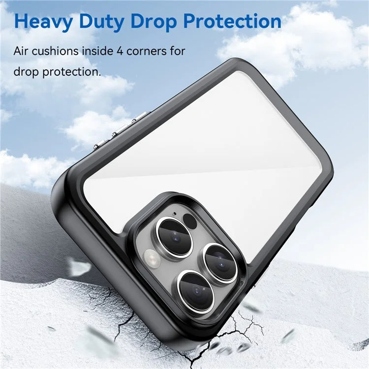 For iPhone 16 Pro Case TPU Frame Clear Acrylic Back Phone Cover