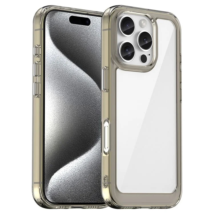 For iPhone 16 Pro Case TPU Frame Clear Acrylic Back Phone Cover