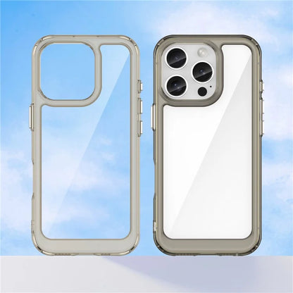 For iPhone 16 Pro Case TPU Frame Clear Acrylic Back Phone Cover