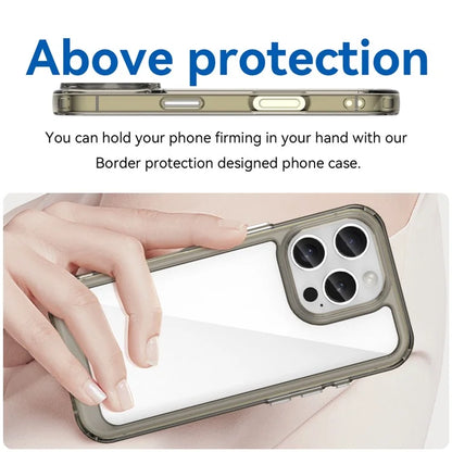 For iPhone 16 Pro Case TPU Frame Clear Acrylic Back Phone Cover