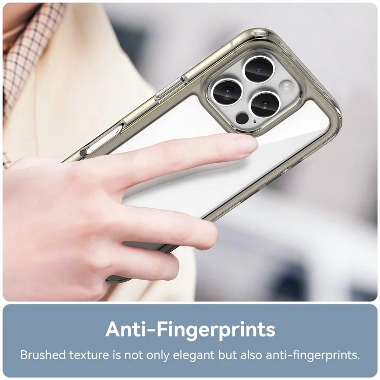 For iPhone 16 Pro Case TPU Frame Clear Acrylic Back Phone Cover