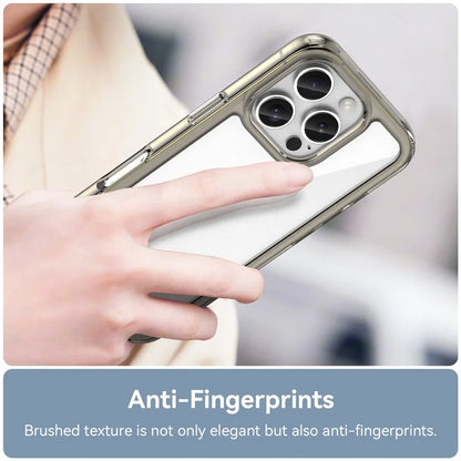 For iPhone 16 Pro Case TPU Frame Clear Acrylic Back Phone Cover