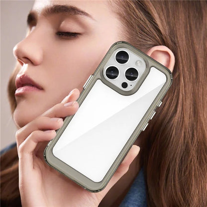 For iPhone 16 Pro Case TPU Frame Clear Acrylic Back Phone Cover