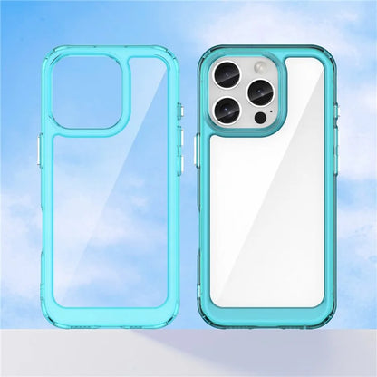 For iPhone 16 Pro Case TPU Frame Clear Acrylic Back Phone Cover