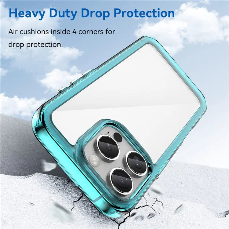 For iPhone 16 Pro Case TPU Frame Clear Acrylic Back Phone Cover