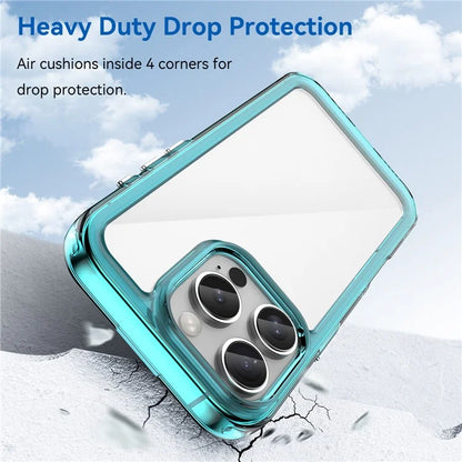 For iPhone 16 Pro Case TPU Frame Clear Acrylic Back Phone Cover