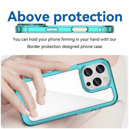 For iPhone 16 Pro Case TPU Frame Clear Acrylic Back Phone Cover