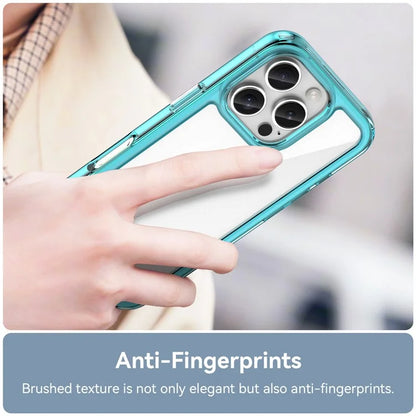 For iPhone 16 Pro Case TPU Frame Clear Acrylic Back Phone Cover