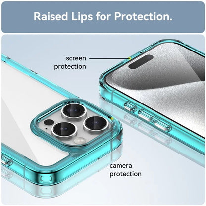 For iPhone 16 Pro Case TPU Frame Clear Acrylic Back Phone Cover