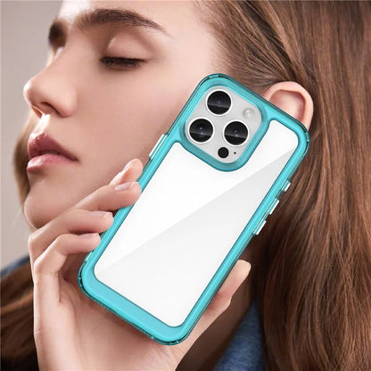 For iPhone 16 Pro Case TPU Frame Clear Acrylic Back Phone Cover