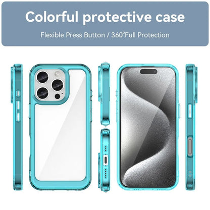 For iPhone 16 Pro Case TPU Frame Clear Acrylic Back Phone Cover