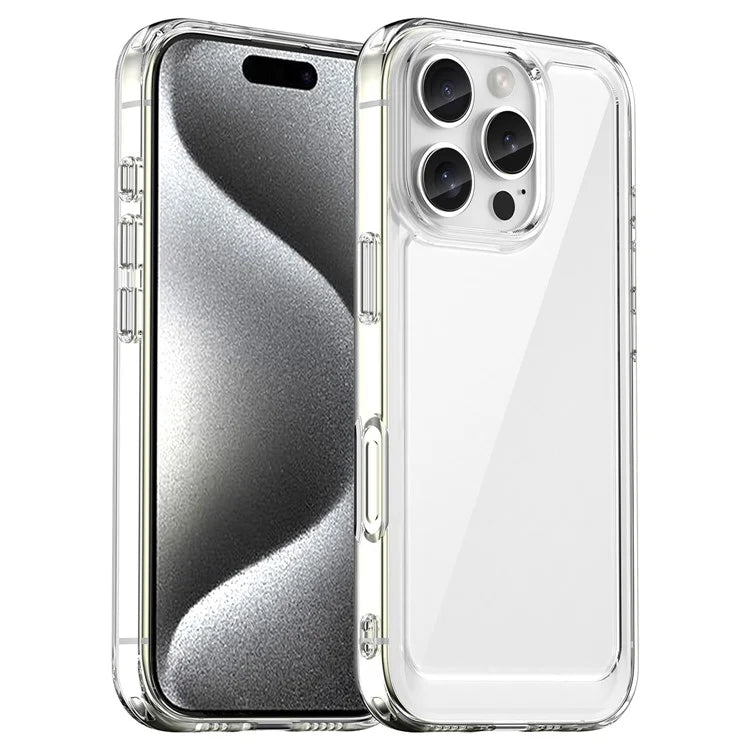 For iPhone 16 Pro Case TPU Frame Clear Acrylic Back Phone Cover