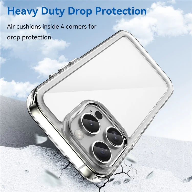 For iPhone 16 Pro Case TPU Frame Clear Acrylic Back Phone Cover