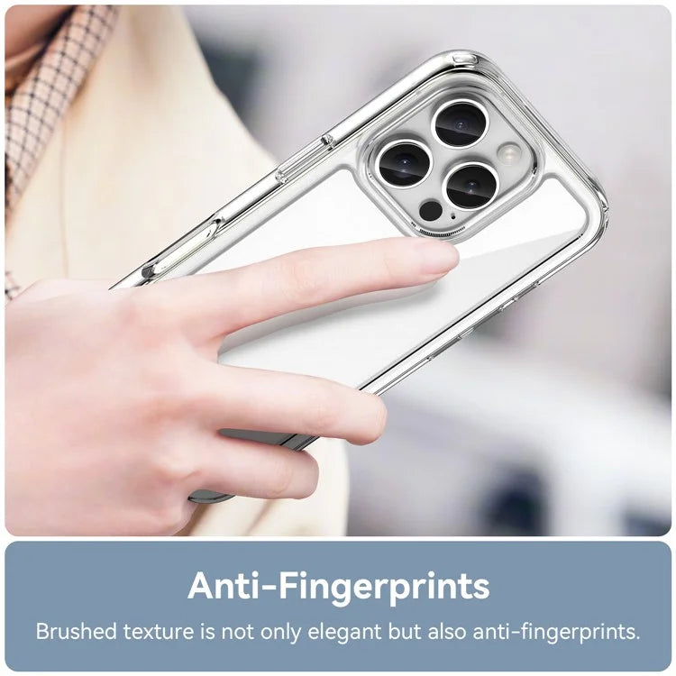 For iPhone 16 Pro Case TPU Frame Clear Acrylic Back Phone Cover