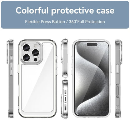 For iPhone 16 Pro Case TPU Frame Clear Acrylic Back Phone Cover