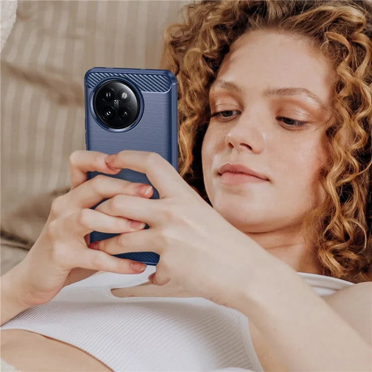 For Xiaomi 14 Civi 5G / Civi 4 Pro 5G Case Carbon Fiber Texture TPU Soft Phone Cover