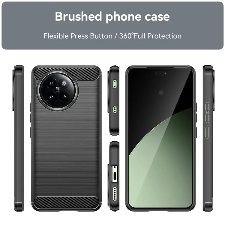 For Xiaomi 14 Civi 5G / Civi 4 Pro 5G Case Carbon Fiber Texture TPU Soft Phone Cover