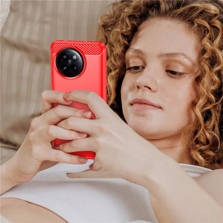 For Xiaomi 14 Civi 5G / Civi 4 Pro 5G Case Carbon Fiber Texture TPU Soft Phone Cover