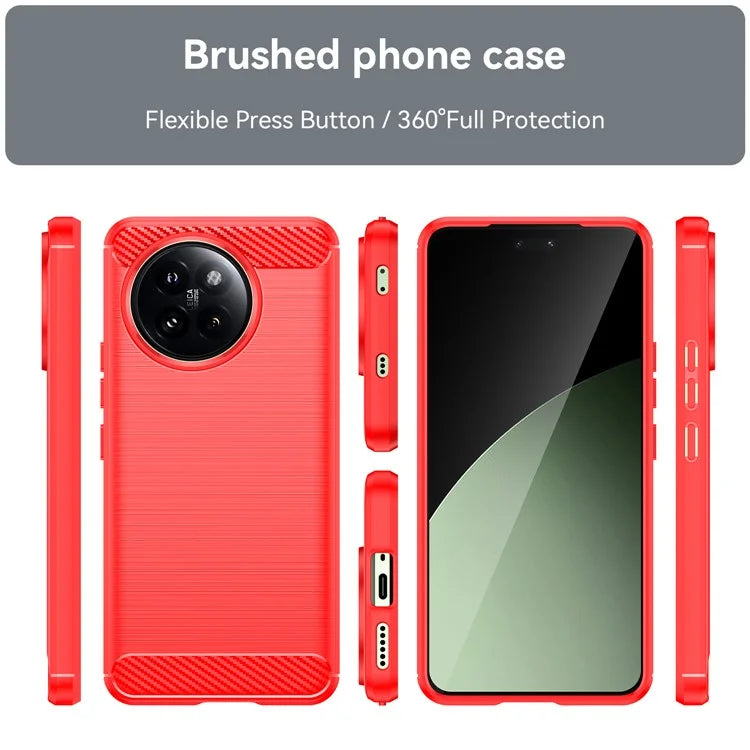 For Xiaomi 14 Civi 5G / Civi 4 Pro 5G Case Carbon Fiber Texture TPU Soft Phone Cover