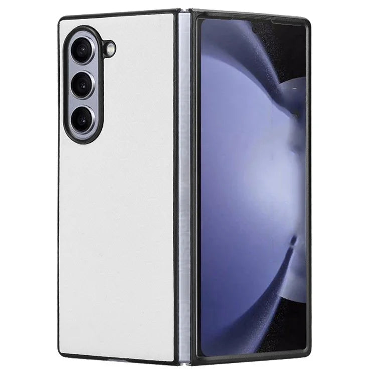 For Samsung Galaxy Z Fold6 5G Case PU Leather+PC Drop-Proof Shell Carbon Fiber Texture