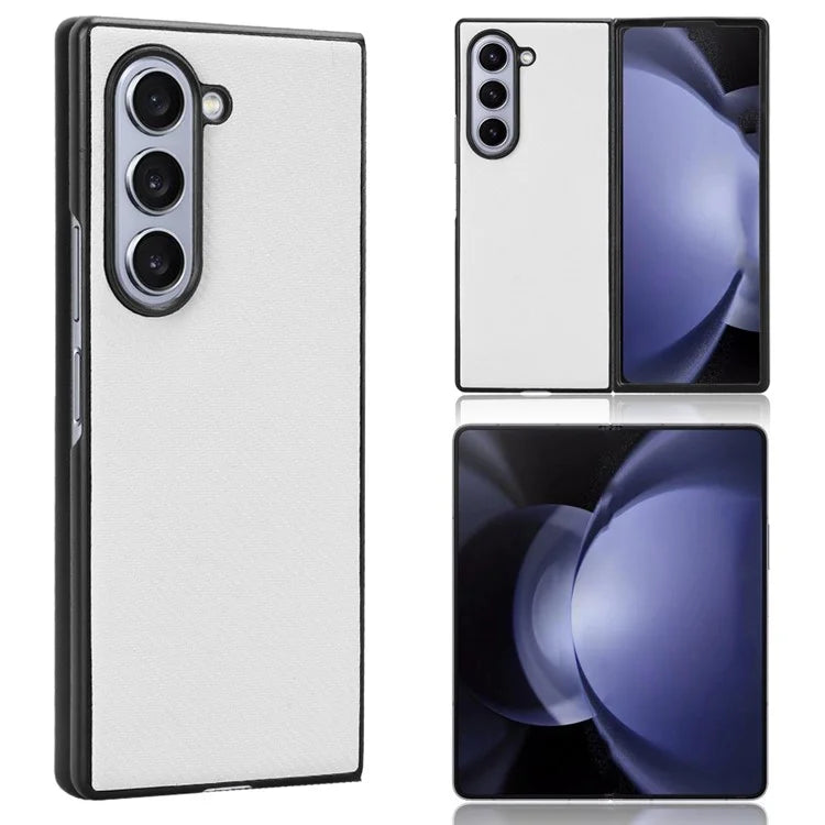 For Samsung Galaxy Z Fold6 5G Case PU Leather+PC Drop-Proof Shell Carbon Fiber Texture