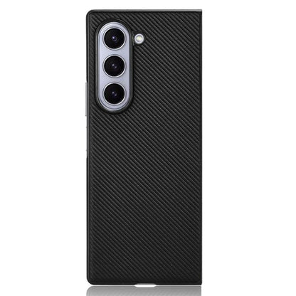 For Samsung Galaxy Z Fold6 5G Case PU Leather+PC Drop-Proof Shell Carbon Fiber Texture
