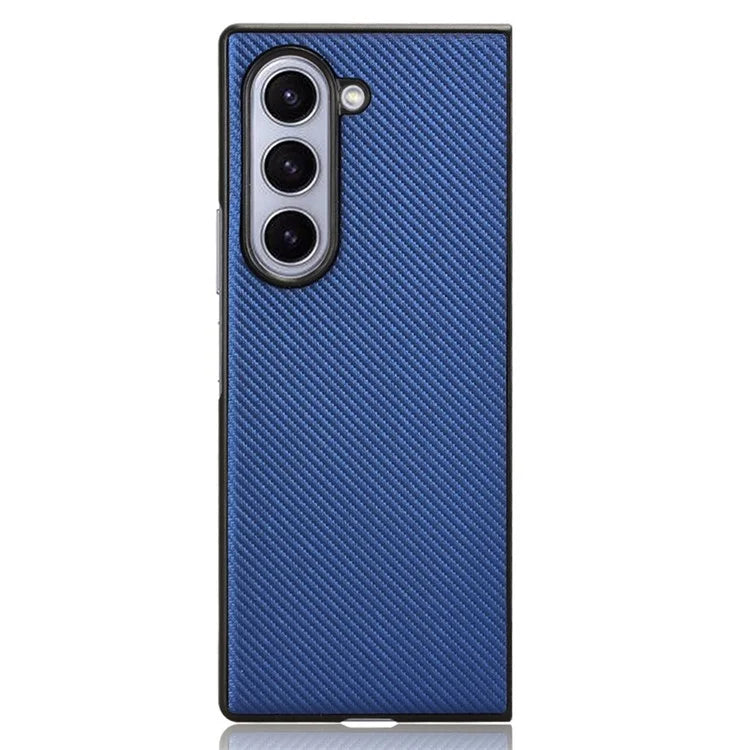 For Samsung Galaxy Z Fold6 5G Case PU Leather+PC Drop-Proof Shell Carbon Fiber Texture