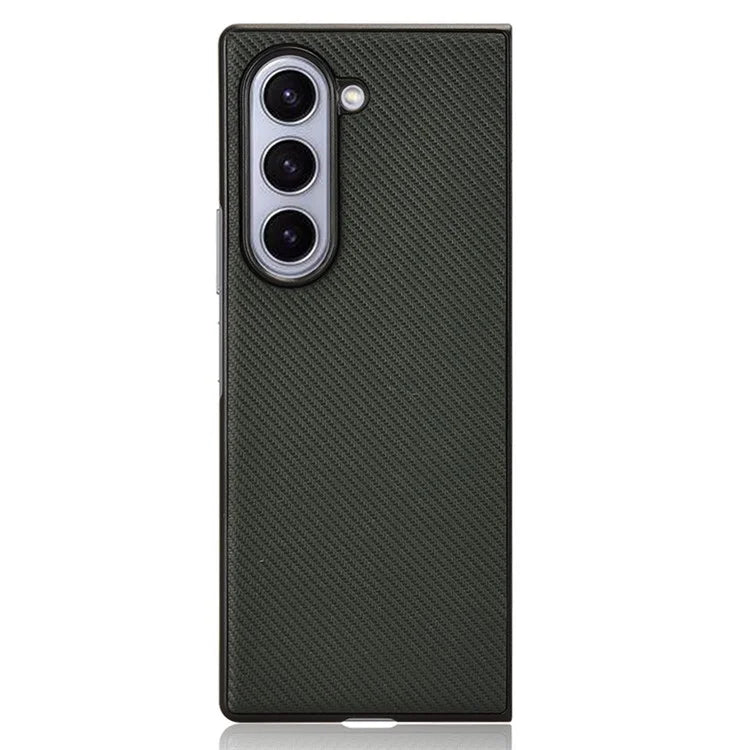 For Samsung Galaxy Z Fold6 5G Case PU Leather+PC Drop-Proof Shell Carbon Fiber Texture