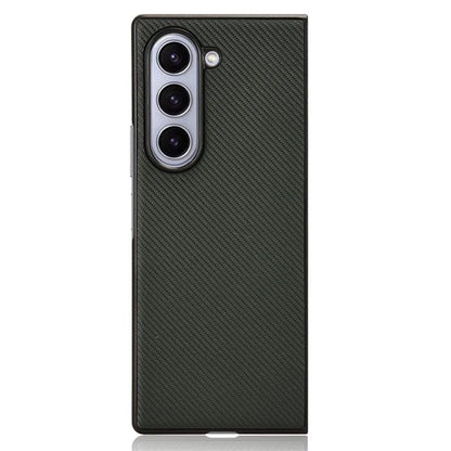 For Samsung Galaxy Z Fold6 5G Case PU Leather+PC Drop-Proof Shell Carbon Fiber Texture