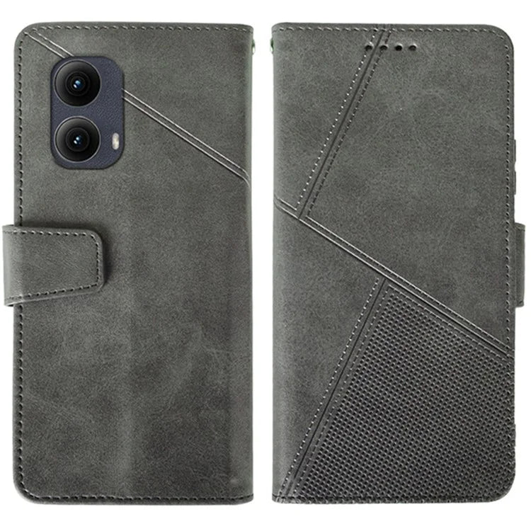 IDEWEI For Motorola Edge (2024) 5G Case Leather Folio Wallet Phone Cover Stand Calf Texture