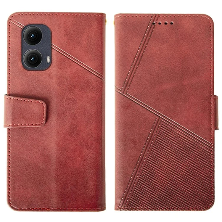 IDEWEI For Motorola Edge (2024) 5G Case Leather Folio Wallet Phone Cover Stand Calf Texture