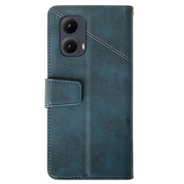 IDEWEI For Motorola Edge (2024) 5G Case Leather Folio Wallet Phone Cover Stand Calf Texture