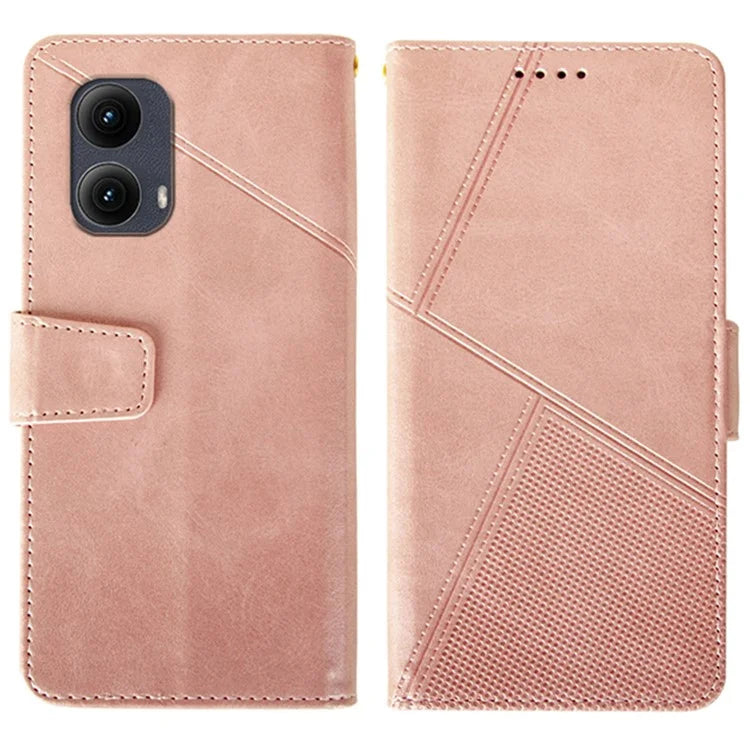 IDEWEI For Motorola Edge (2024) 5G Case Leather Folio Wallet Phone Cover Stand Calf Texture