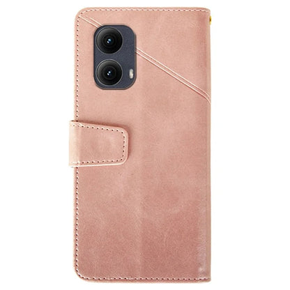 IDEWEI For Motorola Edge (2024) 5G Case Leather Folio Wallet Phone Cover Stand Calf Texture