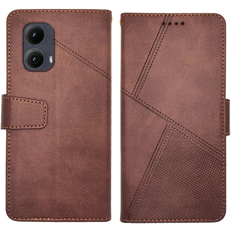 IDEWEI For Motorola Edge (2024) 5G Case Leather Folio Wallet Phone Cover Stand Calf Texture