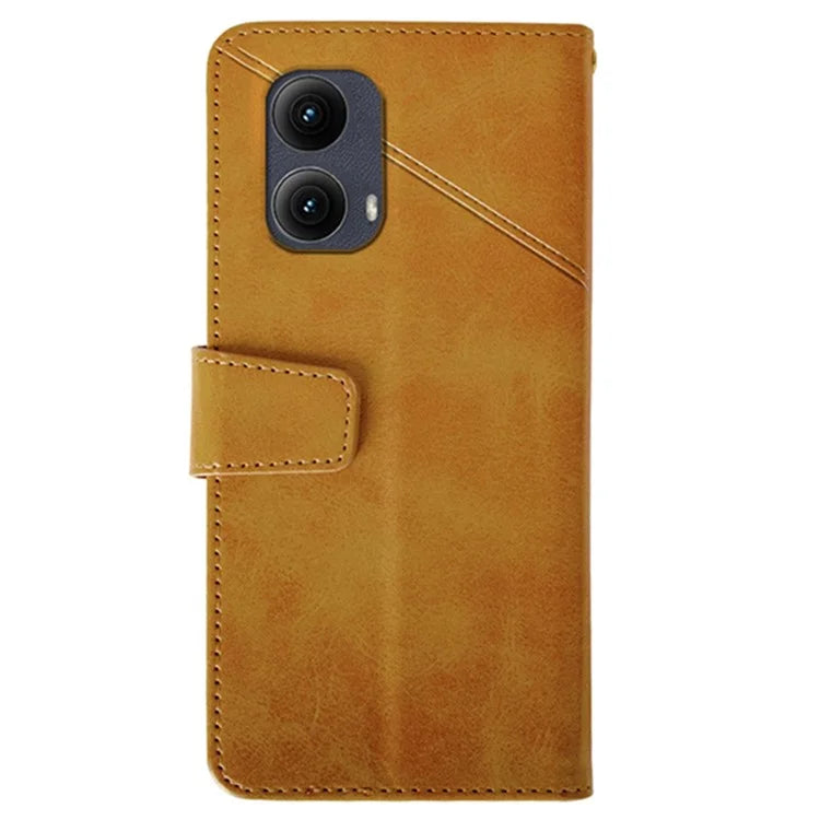 IDEWEI For Motorola Edge (2024) 5G Case Leather Folio Wallet Phone Cover Stand Calf Texture