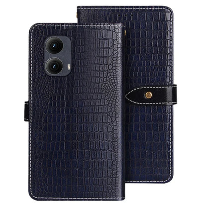 IDEWEI For Motorola Edge (2024) 5G Case Crocodile Texture PU Leather Flip Phone Cover