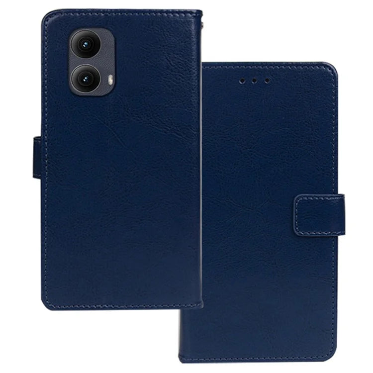 IDEWEI for Motorola Edge (2024) 5G Case Card Slots Holder Leather Phone Cover Crazy Horse Texture