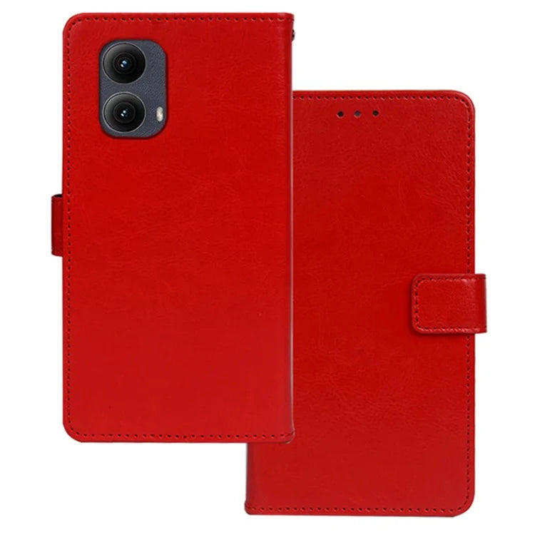 IDEWEI for Motorola Edge (2024) 5G Case Card Slots Holder Leather Phone Cover Crazy Horse Texture